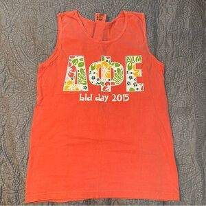 10 for $15 SALE ⭐️ DPhiE sorority bid day 2015 coral comfort colors tank…